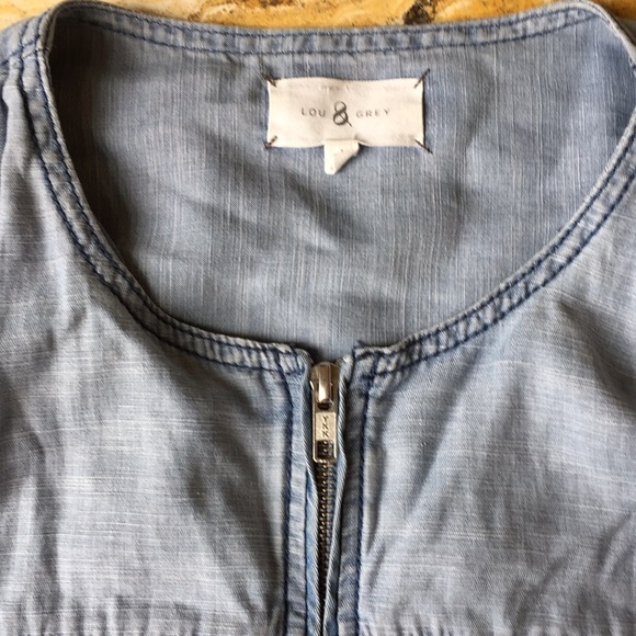 Lou & Grey Zipper-front Casual 2-tone denim jacket - Picture 7 of 8